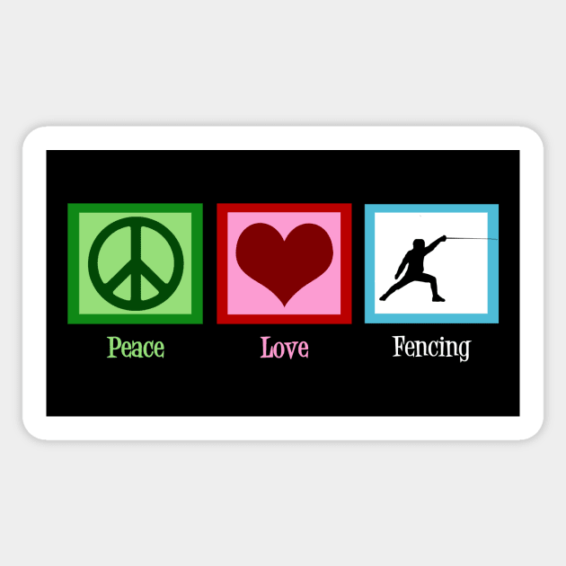 Peace Love Fencing Sticker by epiclovedesigns